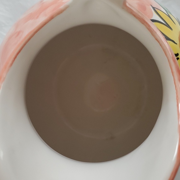 Hand Painted Sunflower Pitcher Portugal Neuwirth Brand Artist Signed 6-7" - Picture 4 of 10